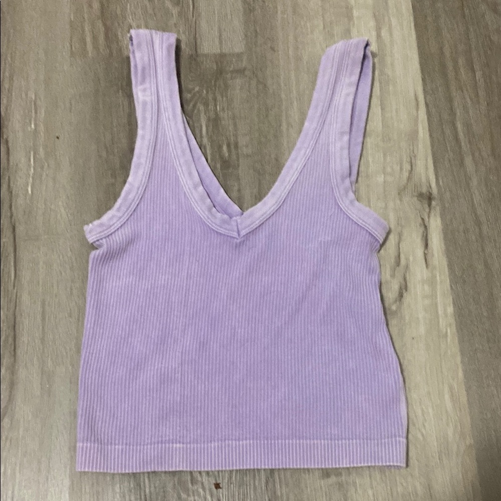Rue21 Purple Ribbed Crop Tank Top